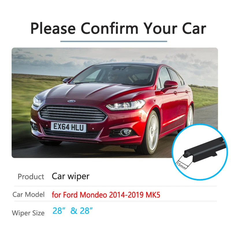 Car Wiper Blades for Ford Mondeo MK5 2014~2019 2015 2016 2017 2018 Front Window Windscreen Windshield Wipers Car Accessories