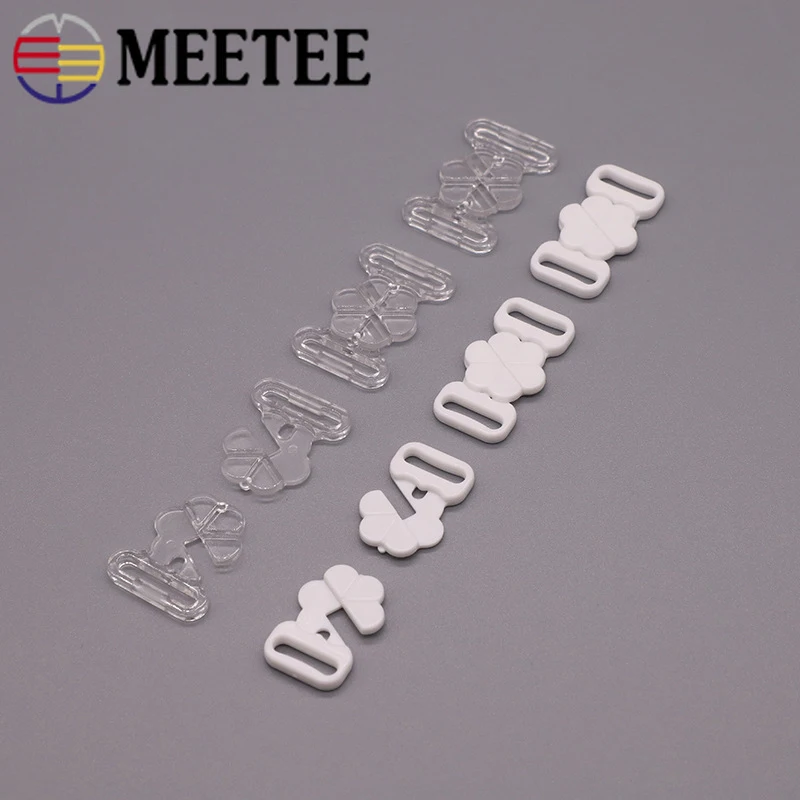 50/100sets Meetee 10/15mm Plastic Bra Buckle Resin Front Closure Swimwear Clip Bikini Clasp DIY Sewing Underwear Accessories