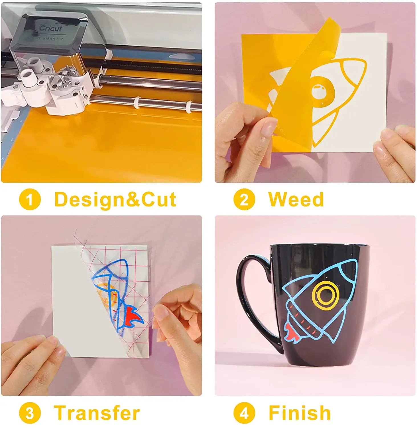 5M/Roll Wholesale Adhesive Craft Permanent Vinyl Roll Design Lettering Film Cup Glass Sticker Self-adhesive Film Fast Shipping