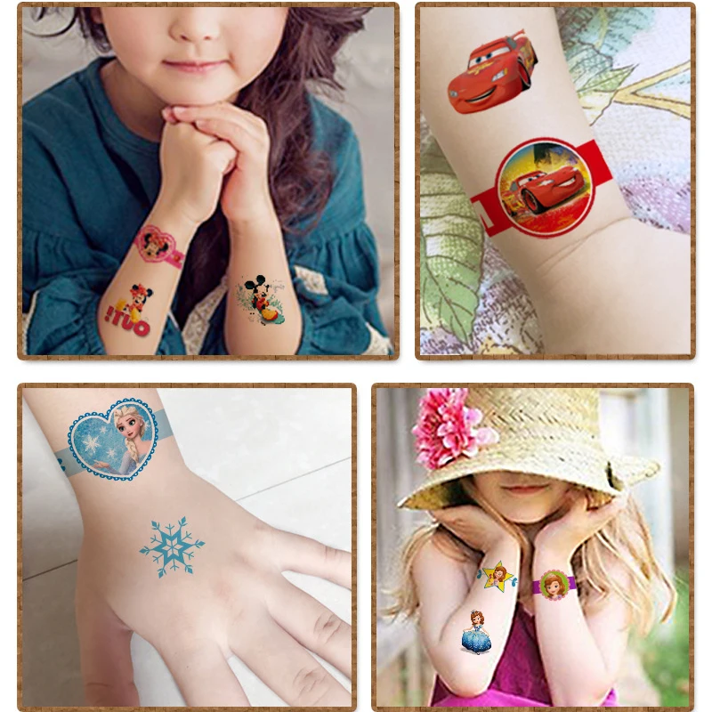 Disney Princess Frozen Elsa Tattoos Party Favor Set Girls Temporary Tattoos Featuring Mickey Minnie Mouse Toy Story Stickers