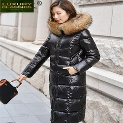 Down Women's Jacket Winter Real Raccoon Fur Hooded Duck Down Coat Female Jackets Warm Thick Parkas Woman 2021 Mujer Chaqueta WLW