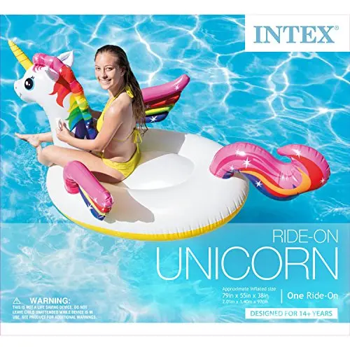 Intex Einhorn Aufblasbare Fahrt-Auf Pool Float, 79 "X 55" X 38"