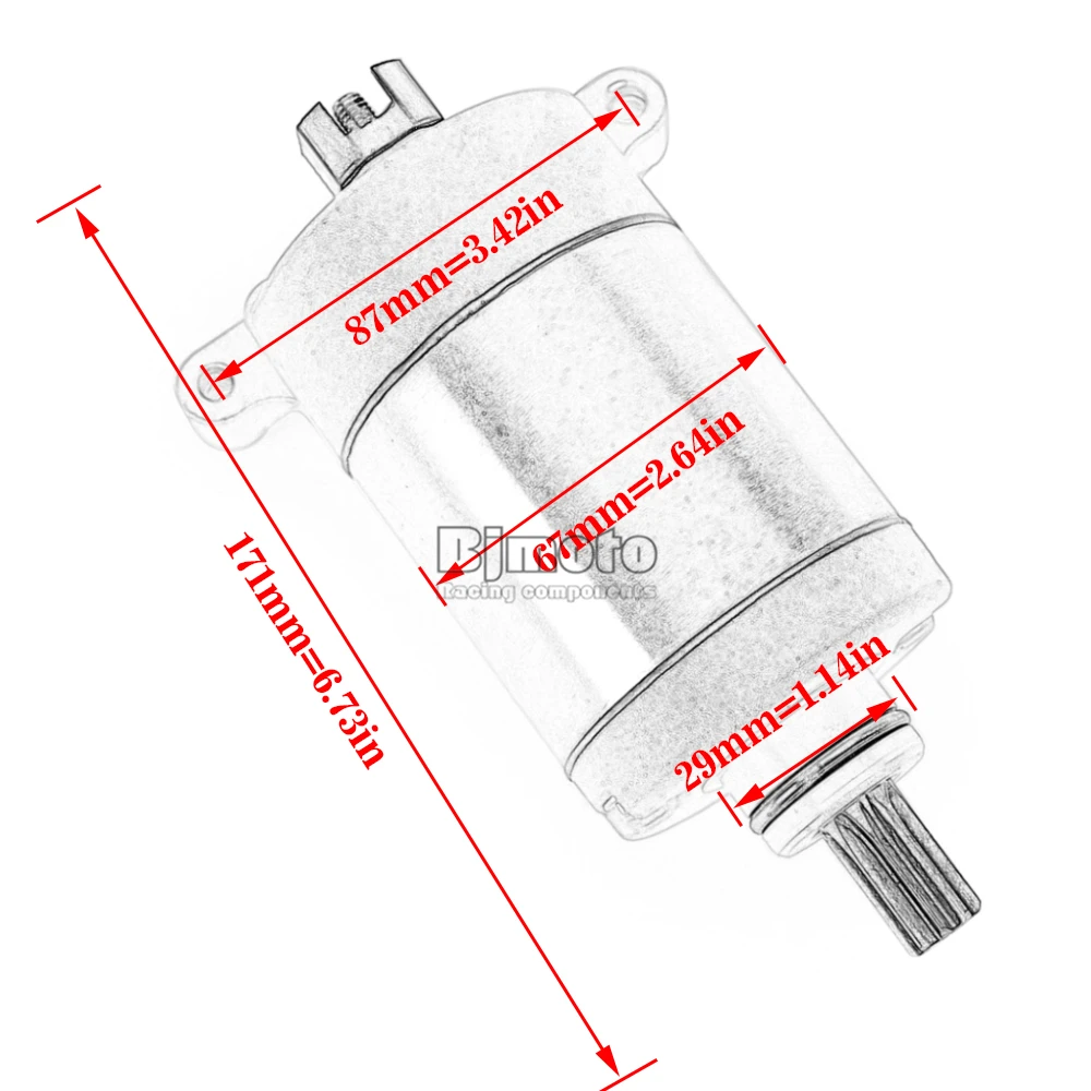 28P-81890-00 Motorrad-Anlasser für Yamaha YFM550FWA YFM700FWA Grizzly 550 700 für CFMoto 250 NK CF250 300SS 300NK CF300 – Detail 1