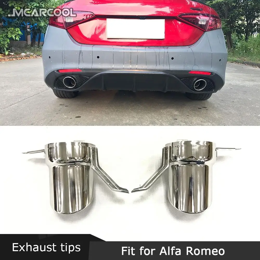 

Stainless Steel Material Rear Bumper Exhaust Tips For Alfa Romeo Giulia Standard 2016-2018