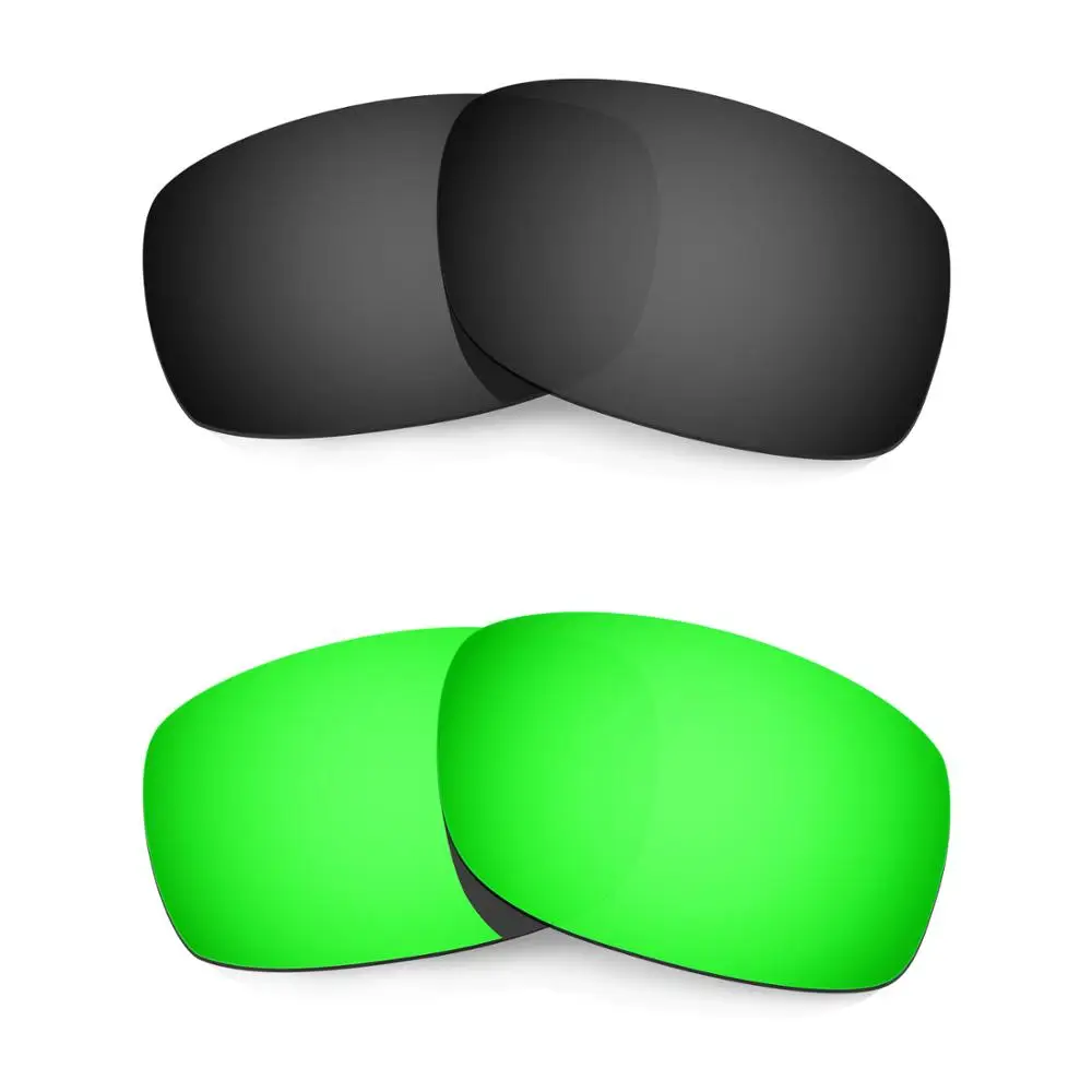 

HKUCO For Fives 3.0 Sunglasses Replacement Polarized Lenses 2 Pairs - Black & Green