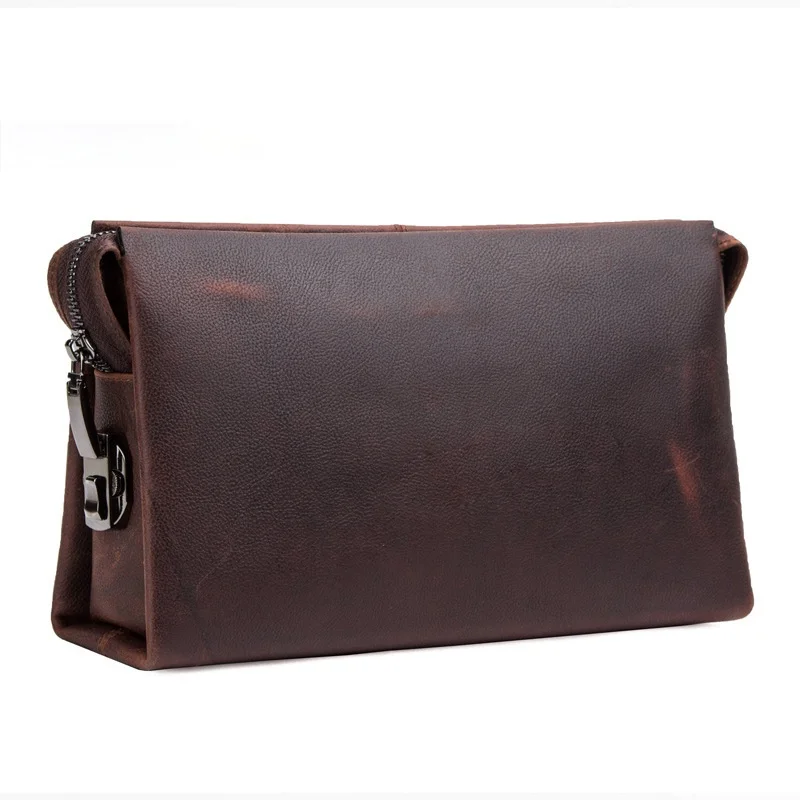 

European and American trend leather men's clutch multi-function large capacity men's storage bag