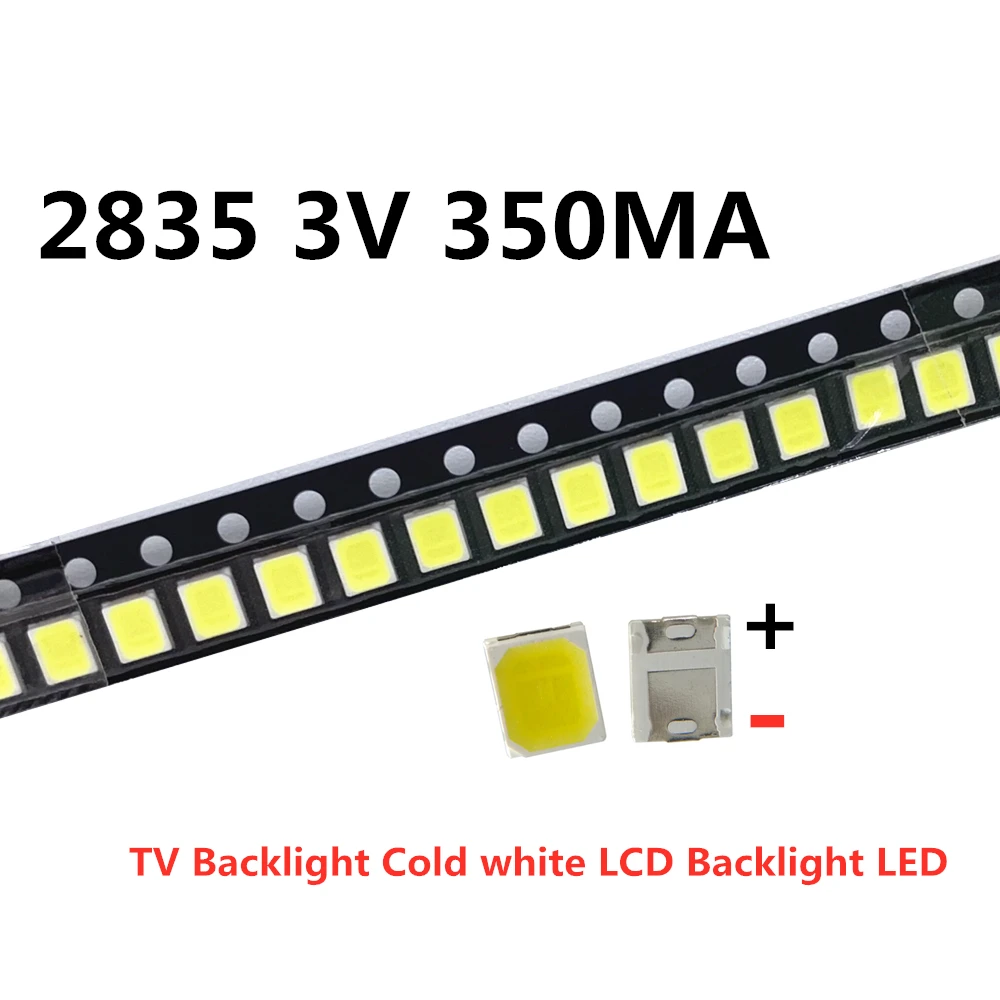 

100pcs Original 2835 3528 1210 3V 2W SMD LED For Repair TV Backlight Cold white LCD Backlight LED