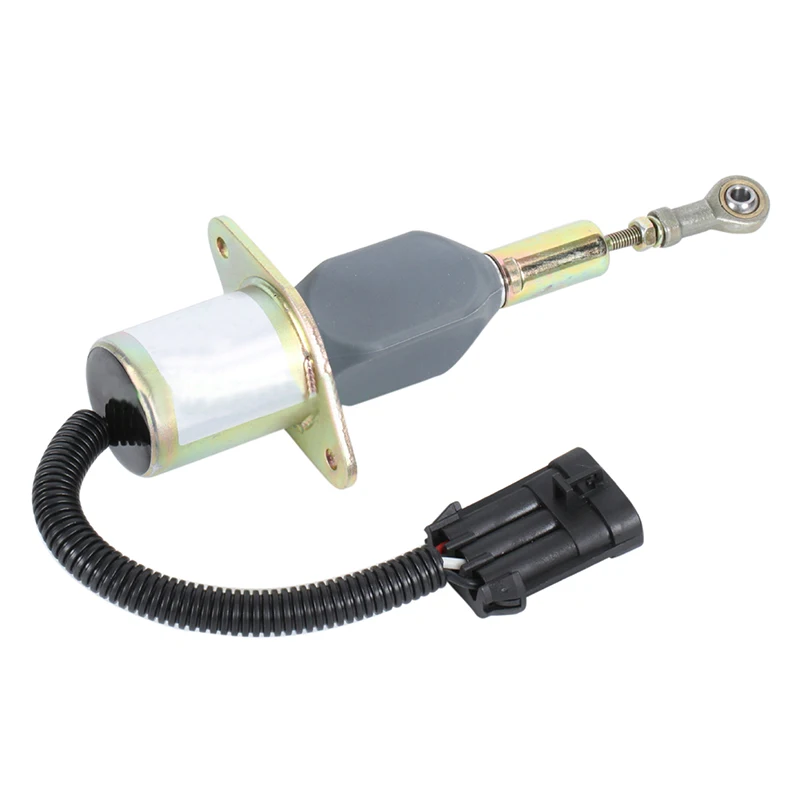 Fuel Cut Down Solenoid with 3 Pins 3990772 SA-4932-12 Compatible with Cummins Diesel Engine 6C 6CT 8.3