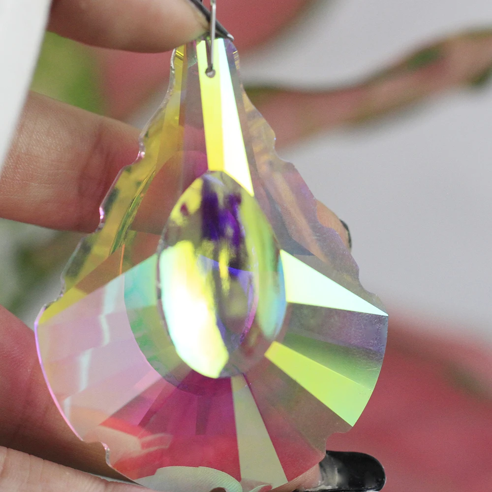 AB Color 38mm/50mm 1 Piece Crystal Prism Drop Part Feng Shui Glass Pendant For Lamp Wedding Decorations Chandelier