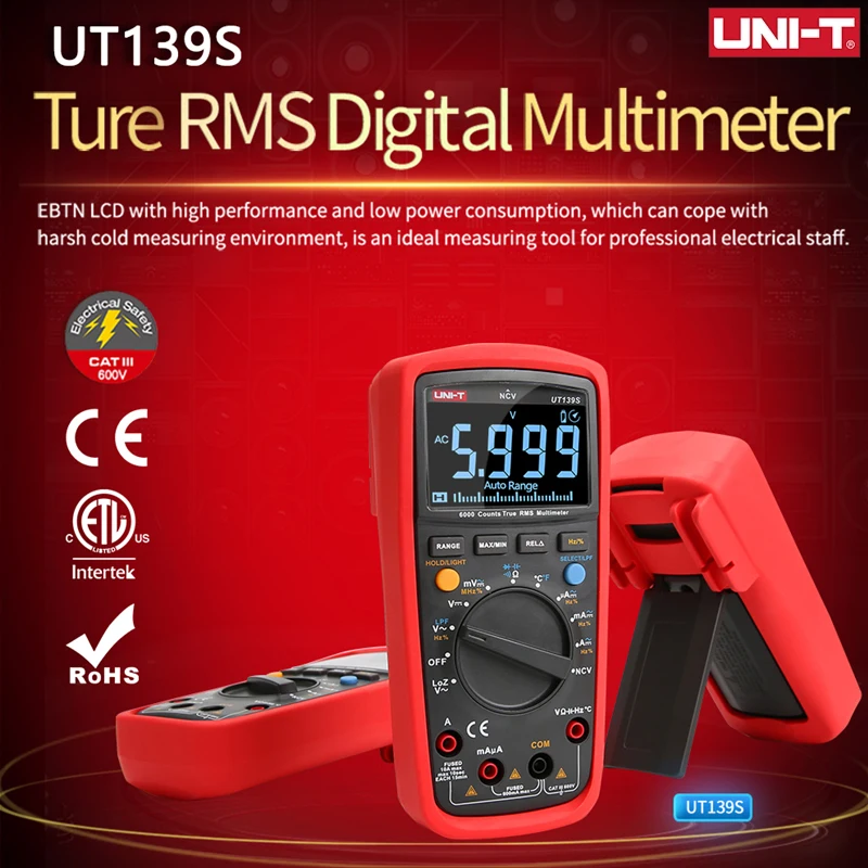 UNI-T UT139A UT139B UT139C True RMS Digital Multimeter MAX/MIN/REL modes Auto/manual Ranges Selectable