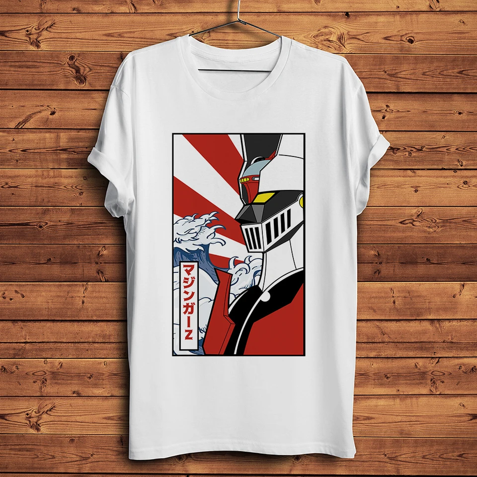 マジンガー Z ロボットメカ面白いアニメ Tシャツメンズ新しい白