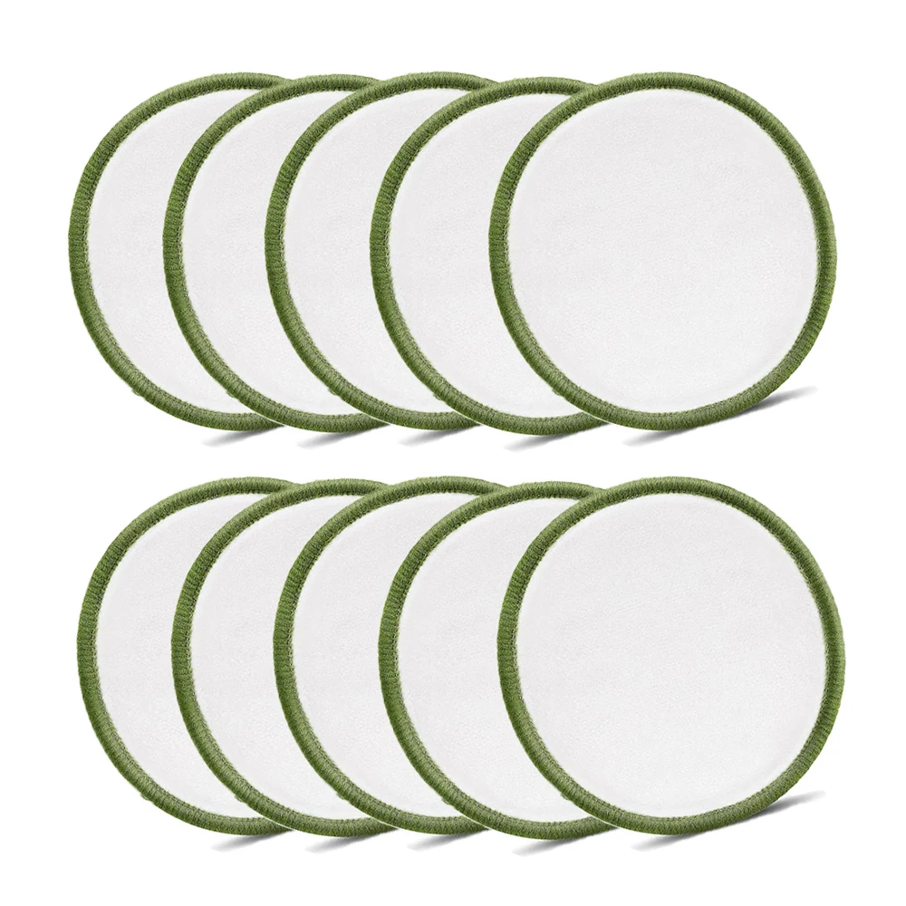 10pcs/Bag Reusable Bamboo Makeup Remover Pads Washable Rounds Cleansing Facial Cotton Make Up Removal Pads Tool Pads Accessories