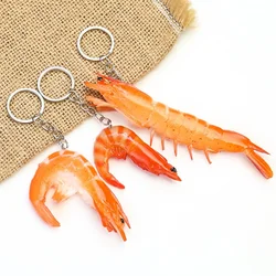 Funny Sea Food Shrimp Crab Leg Keychain Pendant Children Toy Crab Claws Keyring Decor Ornament Display Resturant Gift