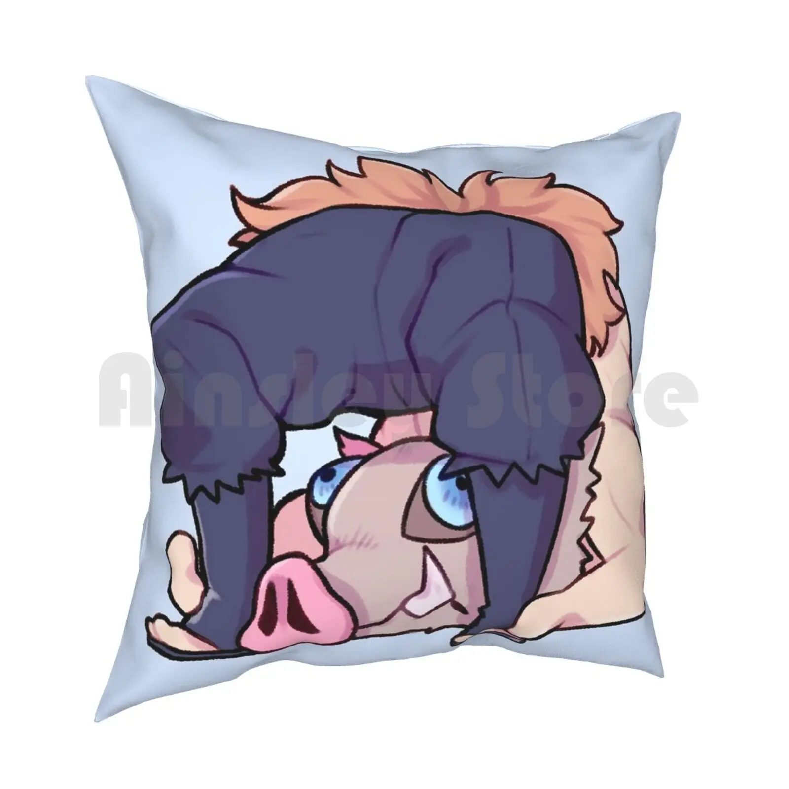 Inosuke Pillow Case Printed Home Soft Throw Pillow Kimetsu No Yaiba Demon Inosuke Inosuke Hashibira Anime Chibi Kawaii