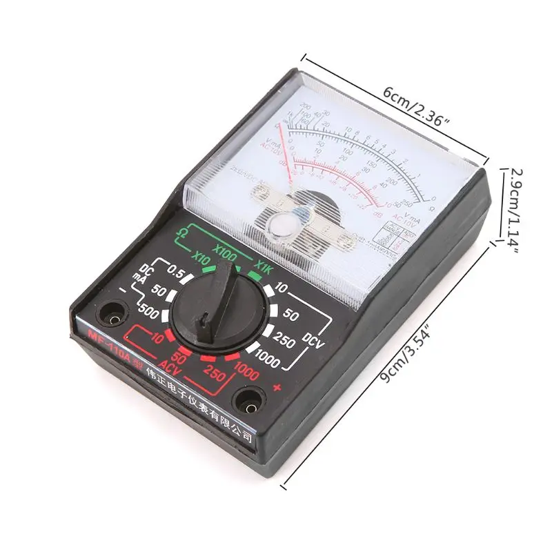 DC/AC 1000V 250mA Analog Multimeter Voltmeter Ammeter Voltage Current Resistance Multimeter with Test Probe Pen