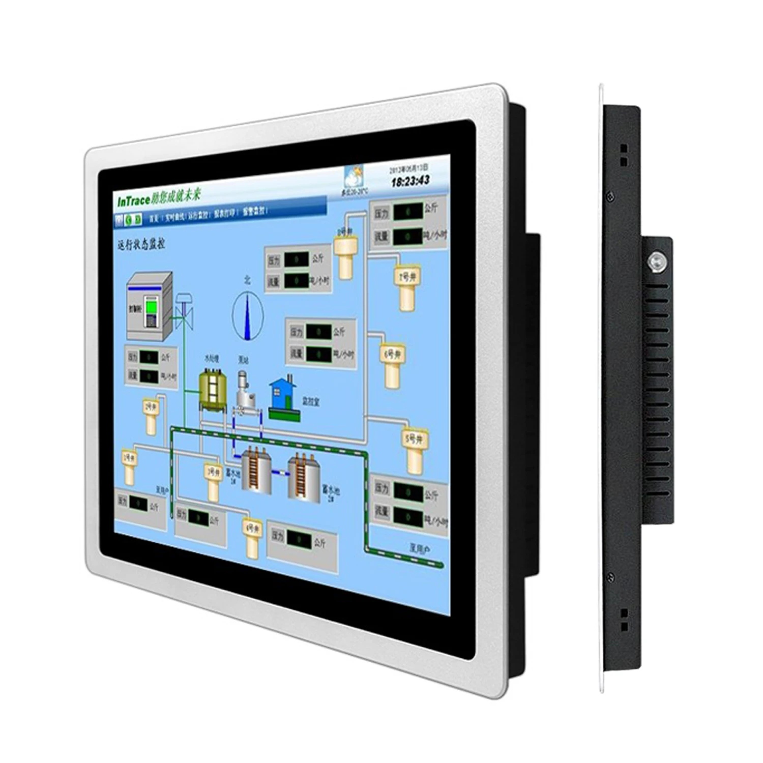 19 Inch Embedded Industrial Mini Computer All-in-one PC Panel with Capacitive Touch Screen Core i3-3110M for Win10 Pro/Linux