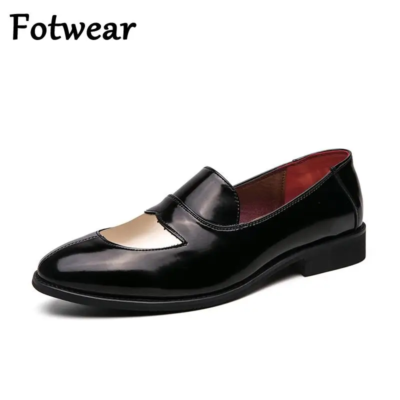 

Fotwear Bling Men Dress Shoes Big Wedding Party Men Shoes Slip On Fashion Patent Leather Man Formal Shoes Driving Zapatos Hombre