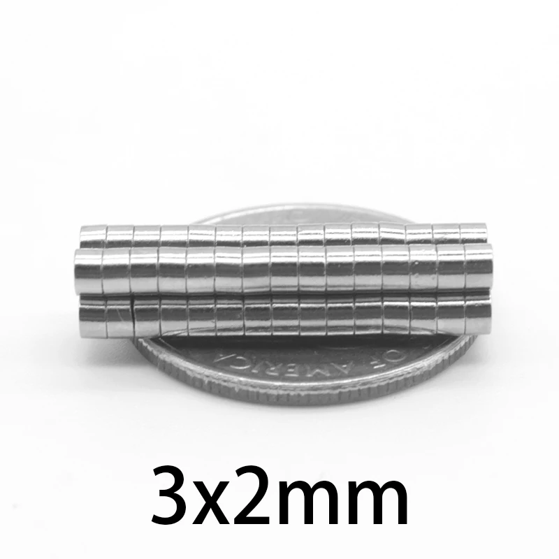 

100-2000pcs 3x2 mm N35 Mini Super Strong Powerful Neodymium Magnet Round Rare Earth Permanent Magnets 3*2mm 3x2