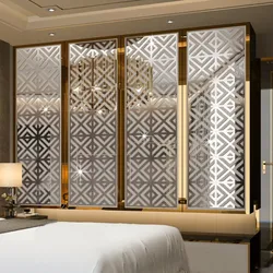 12Pcs 28*28cm 3D Mirror Wall Stickers DIY Hollow Acrylic Wall Home Decor Bedroom Living Room Decoration Sticker Self-adhesive