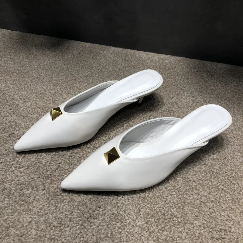 Simple Women\'s Shoes 2021 New Spring/Summer Toe Cap Slippers Stiletto Mid-Heel Flip-Flops women slippers