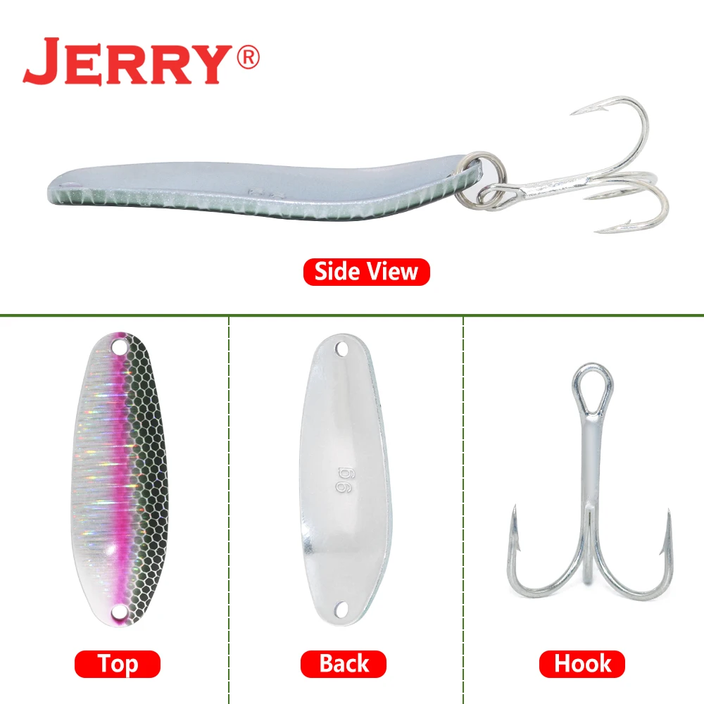 Jerry Chess Wobbler Fishing Lure Aritificial Metal Spoon Baits Mix Color Spinner Spoon Trolling Lures For Trout Bass