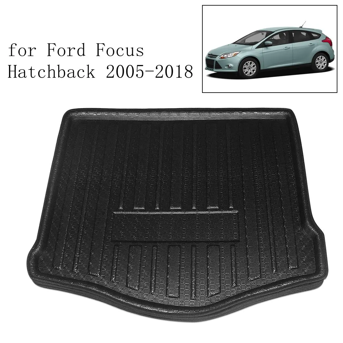 UXCELL Rear Car Trunk Tray Boot Liner Cargo Floor Mat Cover for Ford Fiesta Focus Hatchback 2005-2018 for Ford Focus Sedan 12-17