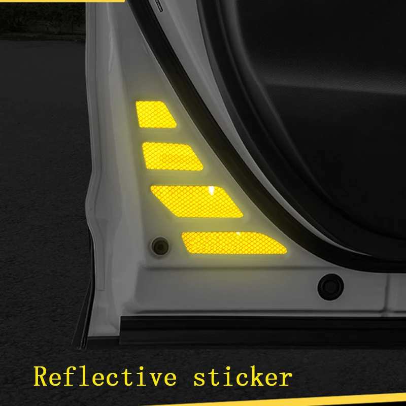 

For Toyota RAV4 2019 2021 car door reflective sticker car door safety warning Car door OPEN reflective decorative 10 pics