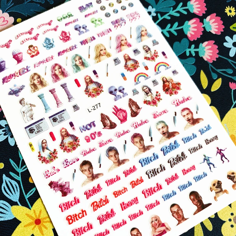 Più nuovo HANYI-206 simpatico personaggio Xiaolizi 3d nail art sticker nail decal stamping export japan progetta decorazioni con strass