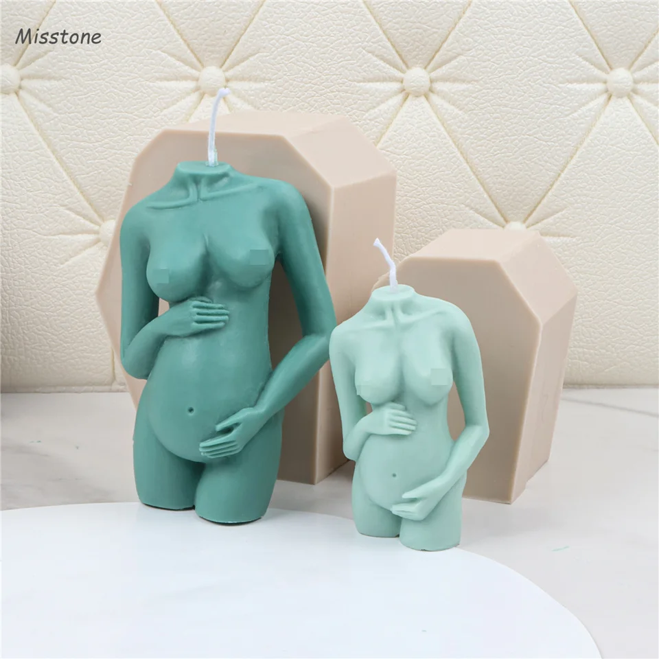 Pregnancy Female Silicone Body Candle Mold Large Curvy Mould Making Candle Soap Crystal Family Decorate Statue DIY Handmade Tool