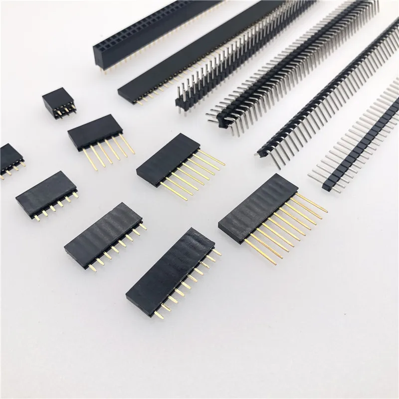 122Pcs 2.54mm Male Female Pin Header Connector Stackable Shield Header Breakaway PCB Board Pin for Arduino Prototype Shield