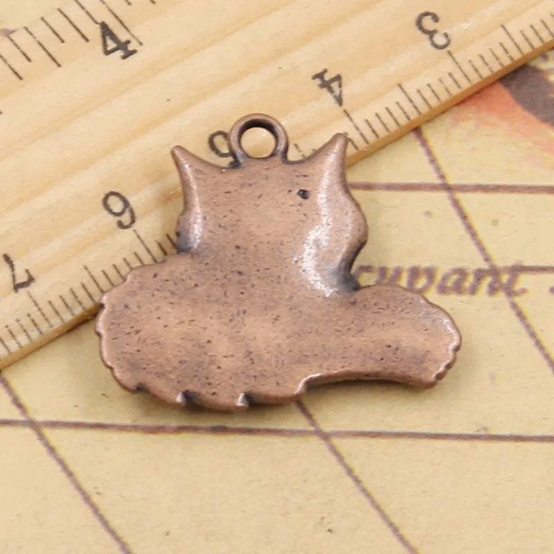 5pcs Charms Wolf Tail Fox 24x28mm Tibetan Bronze Silver Color Pendants Antique Jewelry Making DIY Handmade Craft