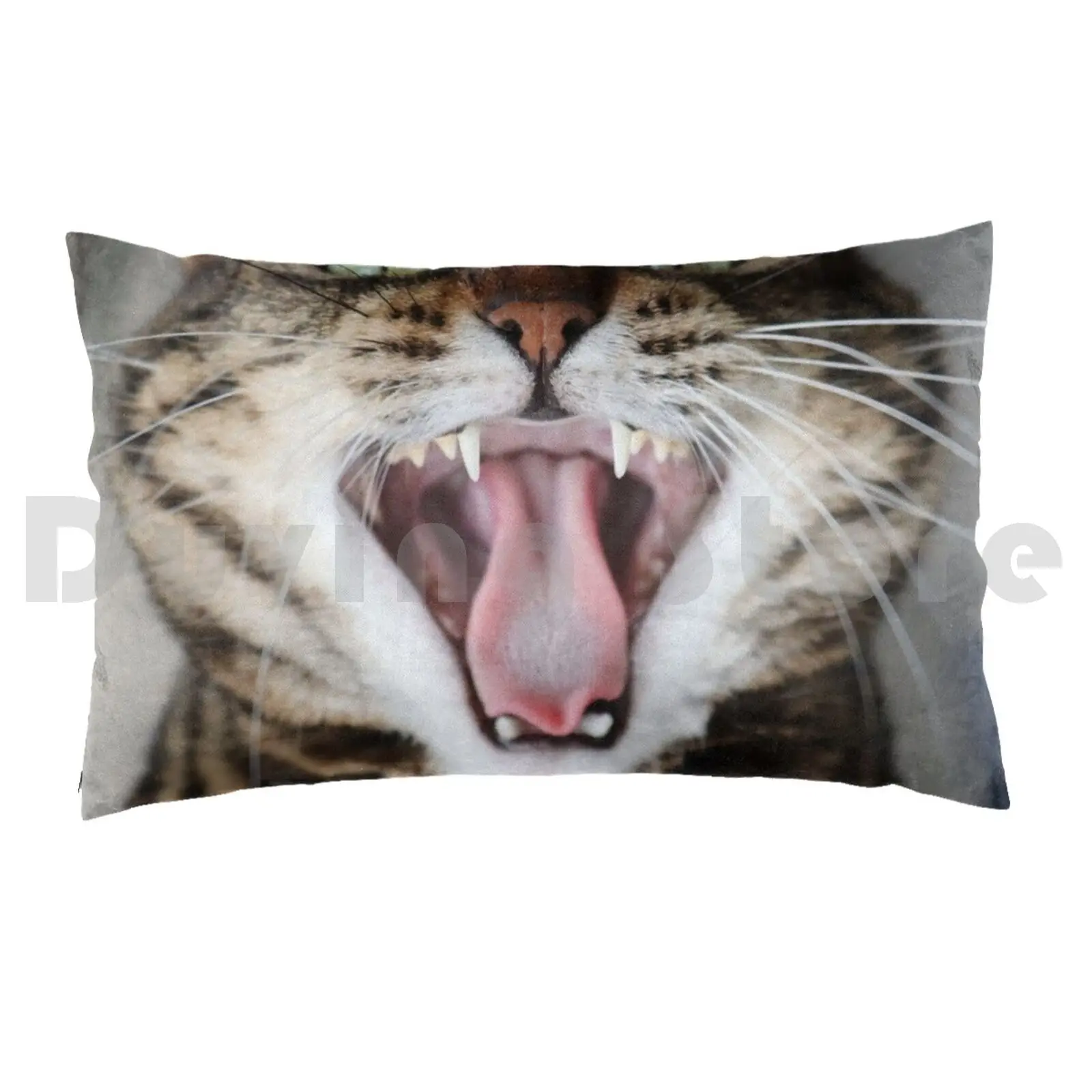 Wild Talia Pillow Case DIY 50*70 Cat Teef Yawn Bug Mouth Fat Cat