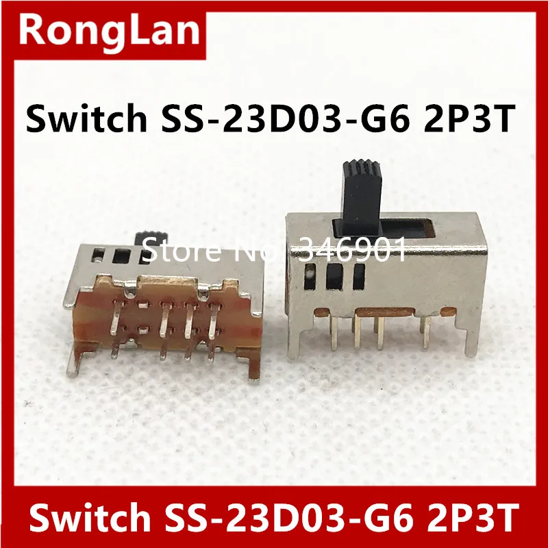 

DC DC electronic switch small toggle switch stalls mini slide the power switch 8pin SS-23D03 SS-23D03-G6 6MM shaft--200pcs/lot