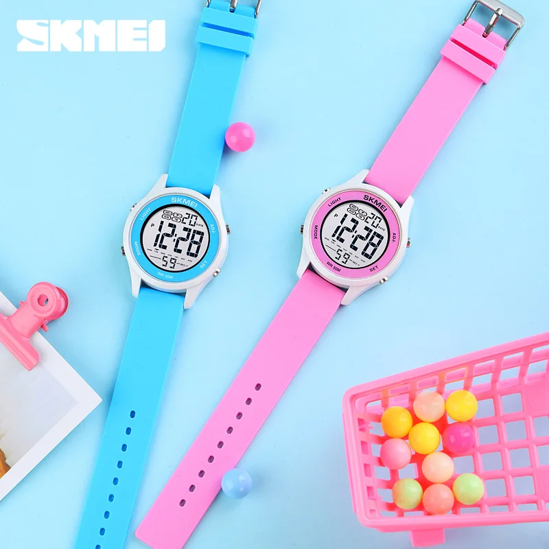 SKMEI Fashion Watch For Girls Waterproof 50M Outdoor Sport Children\'s Digital Wrist Watch Silicone Strap Chronograph Clock 1758