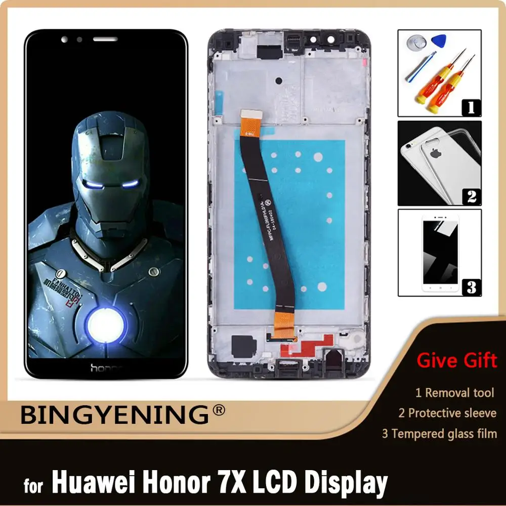 

Original For Huawei Honor 7X LCD Display Screen Touch Digitizer Assembly For 5.93 inch Huawei Mate SE BND-L34 Phone With Frame