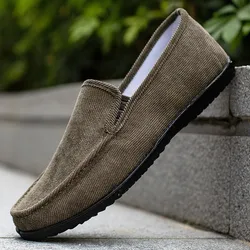 New Men Loafers Shoes Brand Fashion Soft Man Moccasins Loafers Canvas Slip-On Casual Shoes Men Outdoor Walking Men Footwear hn6h