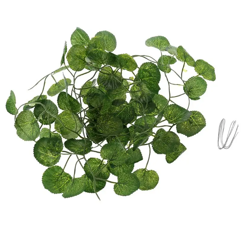 New Artificial Vine Reptile Terrarium Box Habitat Decoration Lizard Green Fake Leaves