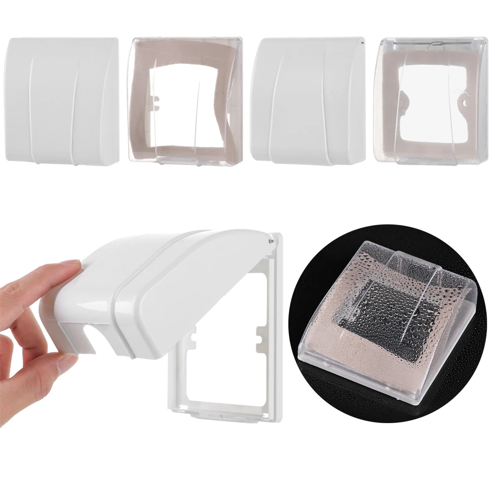 Transparent 86 Type Switch protective Cover Switch Splash Box Power Outlet Box Socket Waterproof Box For Kitchen Toilet Bathroom