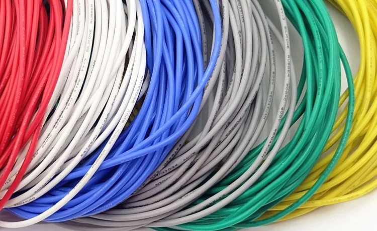1M 18AWG Silicone Rubber Wire Electron Copper Wire Insulated LED Lamp Lighting Cable Soft Flexible High Temperature Line UL3135