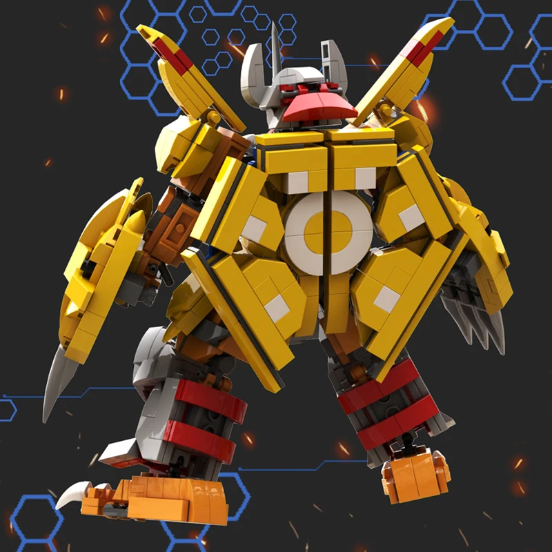 WarGreymon Building Blocks Kids Toys Digimon Anime Figure Model Toys Cartoon Action Figure Dolls Toys For Children