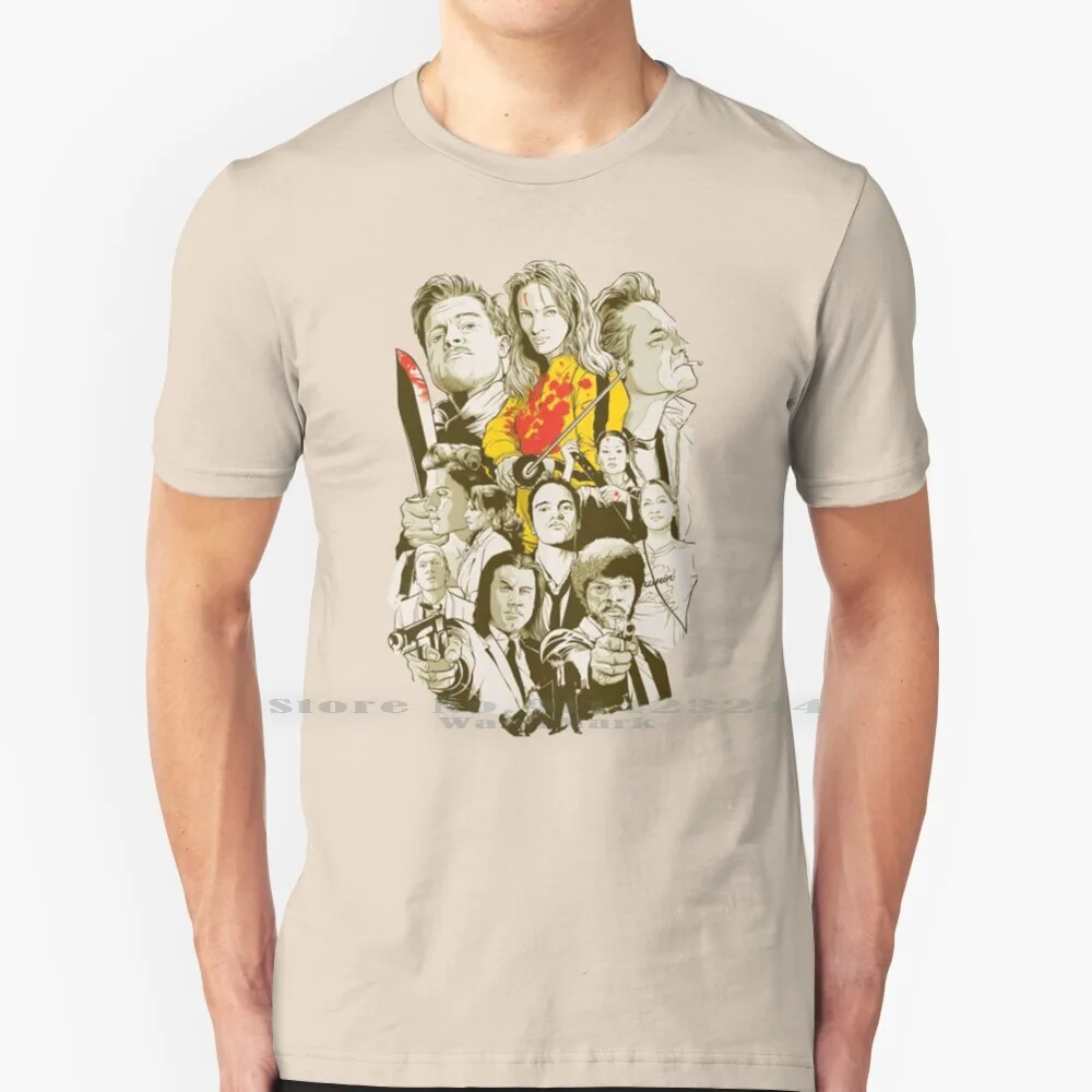 Quentin Tarantino : Characters 100% Cotton T Shirt Quentin Tarantino Pulp Fiction Kill Bill Inglorious Basterds Reservoir Dogs