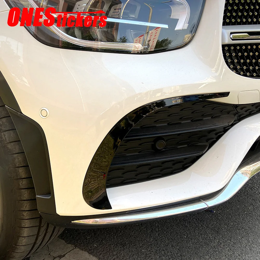 For Mercedes Benz GLC Class X253 GLC200 GLC260 GLC300 2020+ Car Accessories Front Bumper Fender Lip Fog Lamp Cover Trim Strips