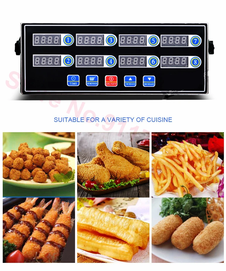 Bếp Nấu Hẹn Giờ 8 Kênh Kỹ Thuật Số Màn Hình LCD Hiển Thị Đồng Hồ Lắc Nhắc Nhở Thép Không Gỉ Hẹn Giờ Calculagraph