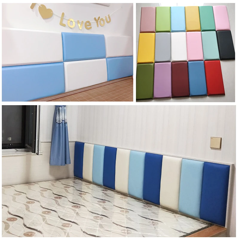 Self Adhesive Headboard Bed Bedside Tatami Bed Soft Bag Children Anti Collision Wall Stickers Kindergarten Baby Cabezera De Cama