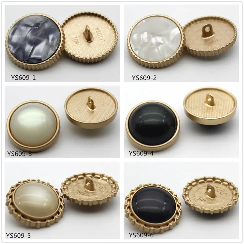 2 Pcs／lot  Metal Buttons Pearl Square Coat Woolen Coat Sweater Decoration Accessories Clothing Materials YS201012-1