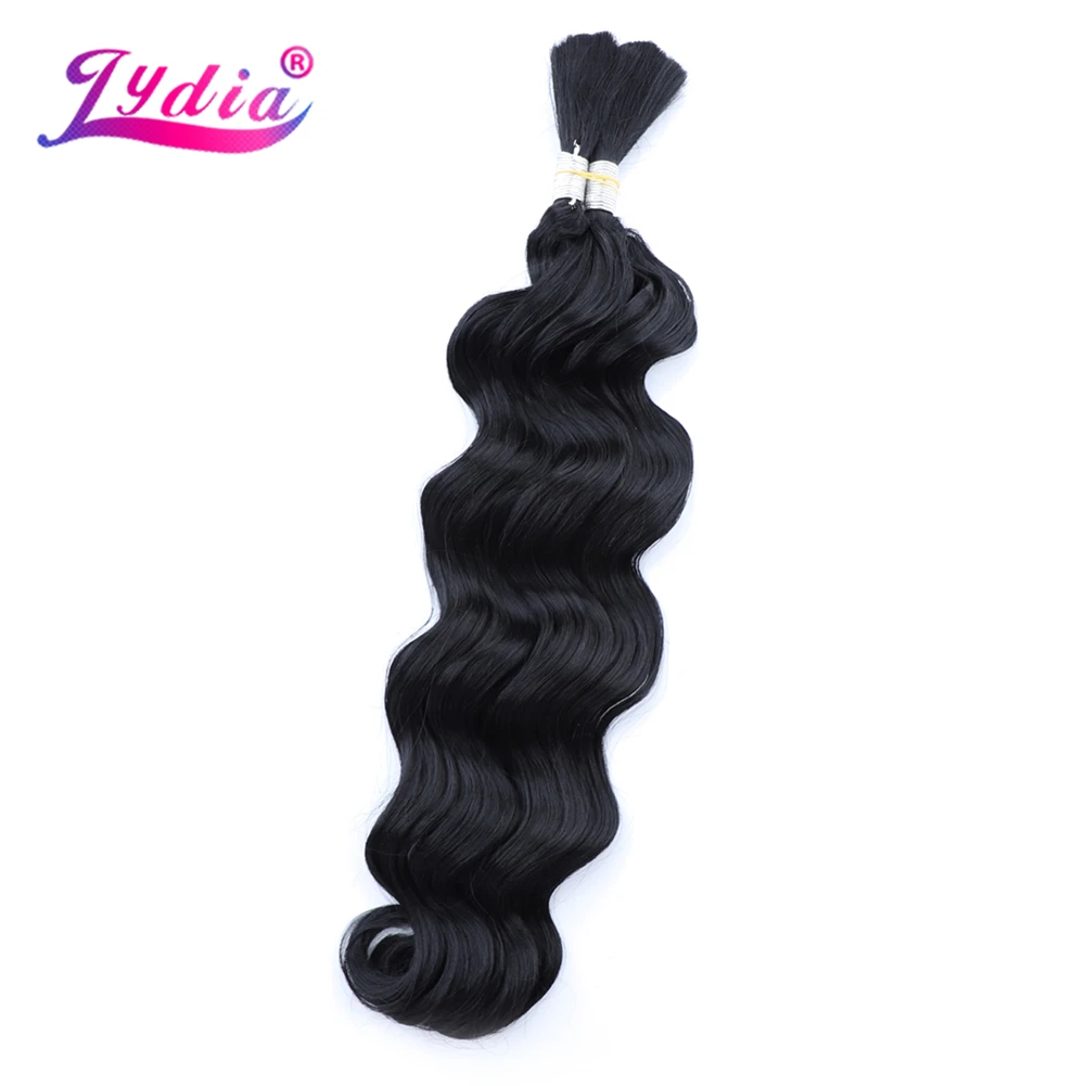 

Lydia For Women No Weft Loose Deep Synthetic Hair Bundles 18-24" 1PCS 1B# Black Bulk Crochet Braiding Synthetic Hair Extensions