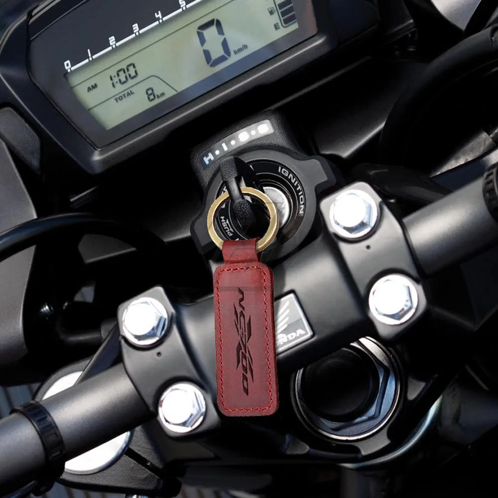 For Honda NC700X NC 700X ABS Motorcycle Cowhide Keychain Key Ring