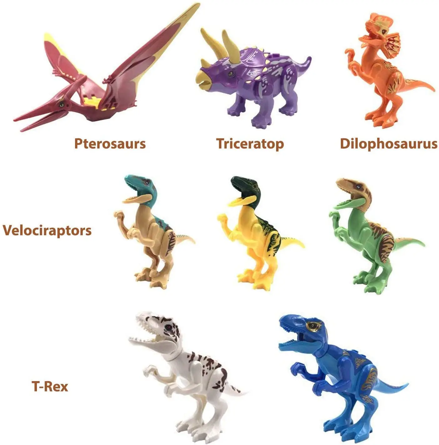 Dinossauro jurássico montar blocos de brinquedo construção do mundo tijolos crianças dino velociraptor triceratops stegosaurus modelo presente natal