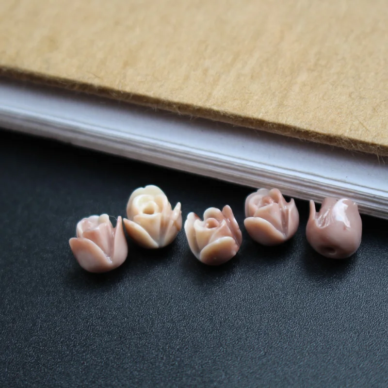 20 teile/los 7mm Künstliche Korallen Tulpen Blume Perlen Rot Farbe Cabochon Mode Perlen für Schmuck machen DIY zubehör – Detail 13