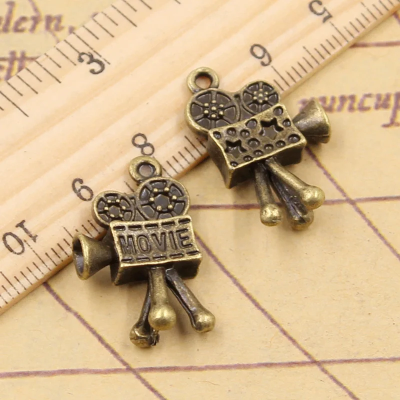 10pcs Charms Movie Camera Projector 25x17mm Tibetan DIY Retro Jewelry Bracelet Necklace Antique Bronze Silver Color Pendant